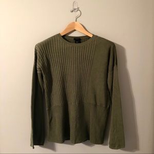 Ann Taylor Factory Green Bell Sleeve Sweater
